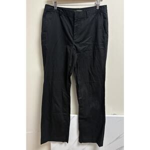 Lauren Ralph Lauren Womens Black Cotton Pants Size 12 Straight Leg Career